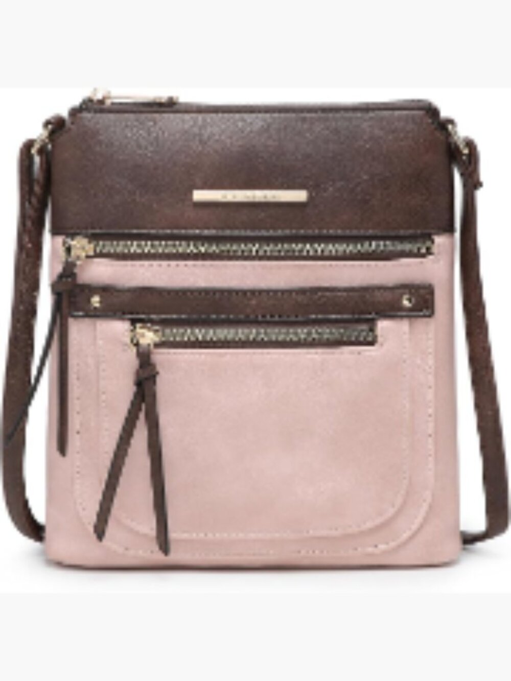 Vegan Leather Crossbody Purse Women Shoulder Handbag Messenger Bag Multi Zipper